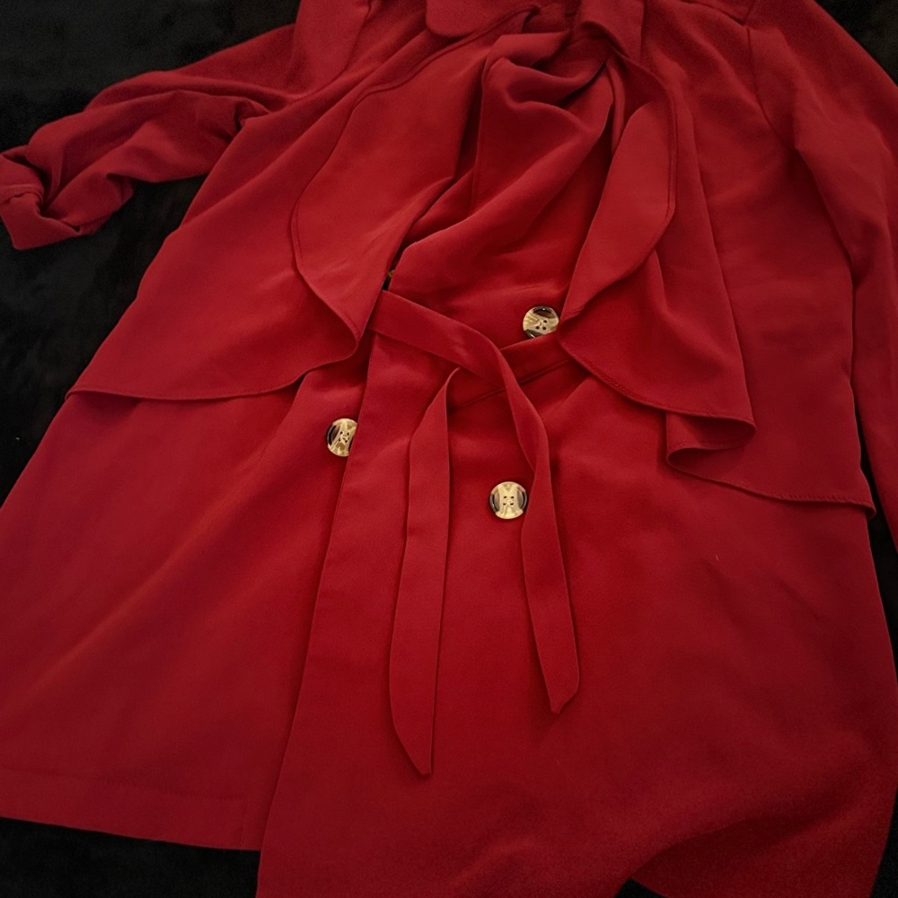 Elegant Red Trench Coat